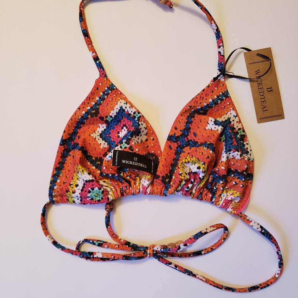 NWT multicolored bikin drawstring top 💥💥💥💥💥💥